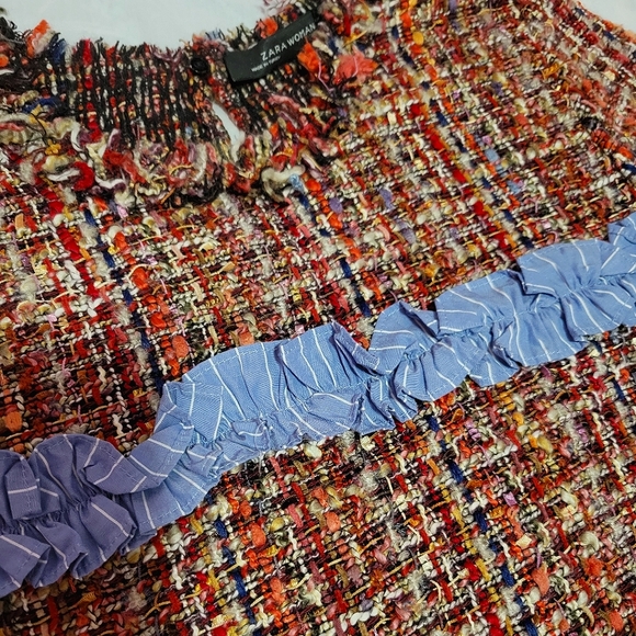 ZARA multi-coloured weaved short-sleeved top - Picture 2 of 3